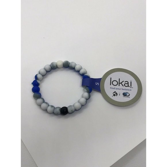 Lokai Find Your Balance Bracelet Blue Gray And White Discovery Size Small - Picture 2 of 5